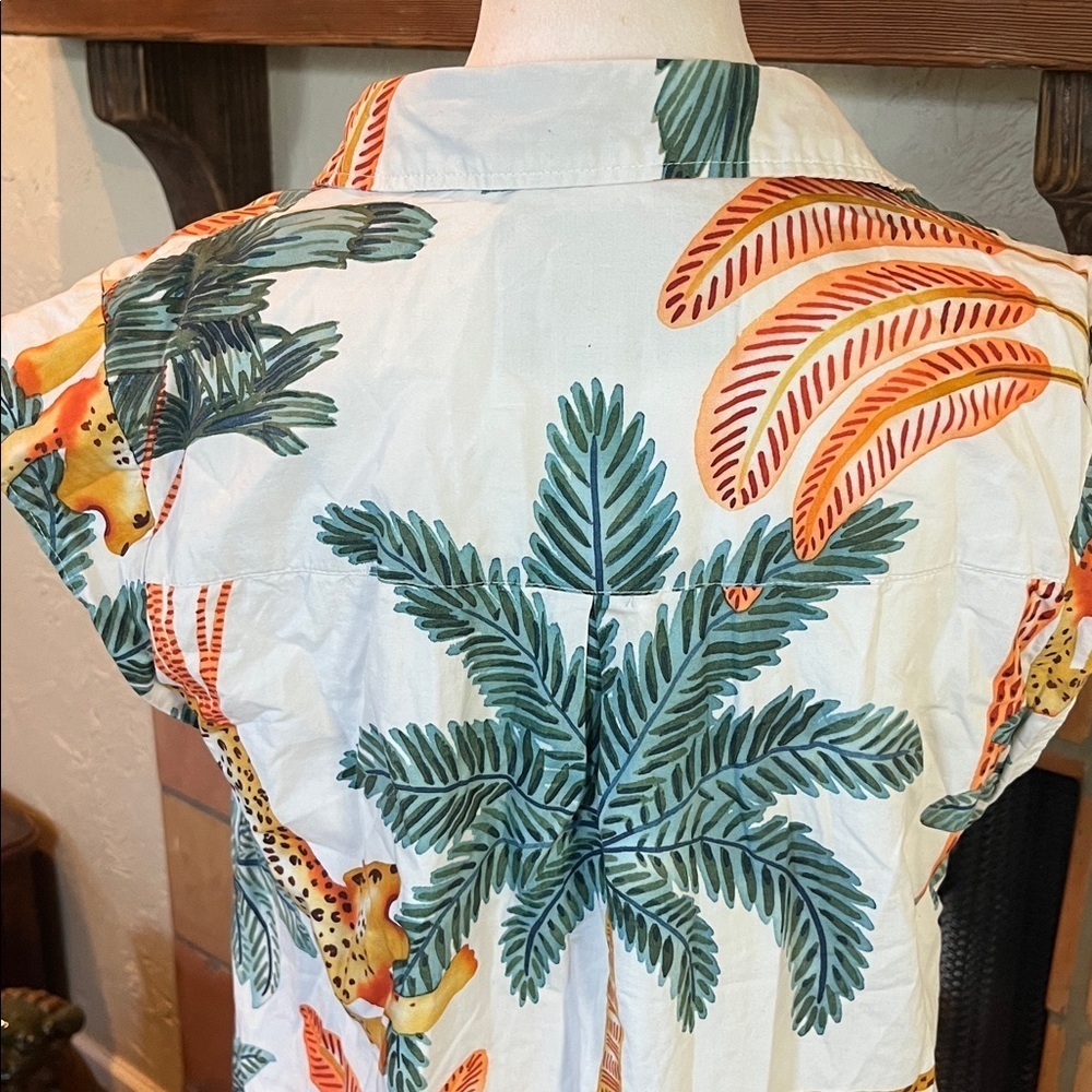 Anthropologie Maeve The Lillian Tropical Tiger Button Down Midi Dress, size M - Picture 8 of 14
